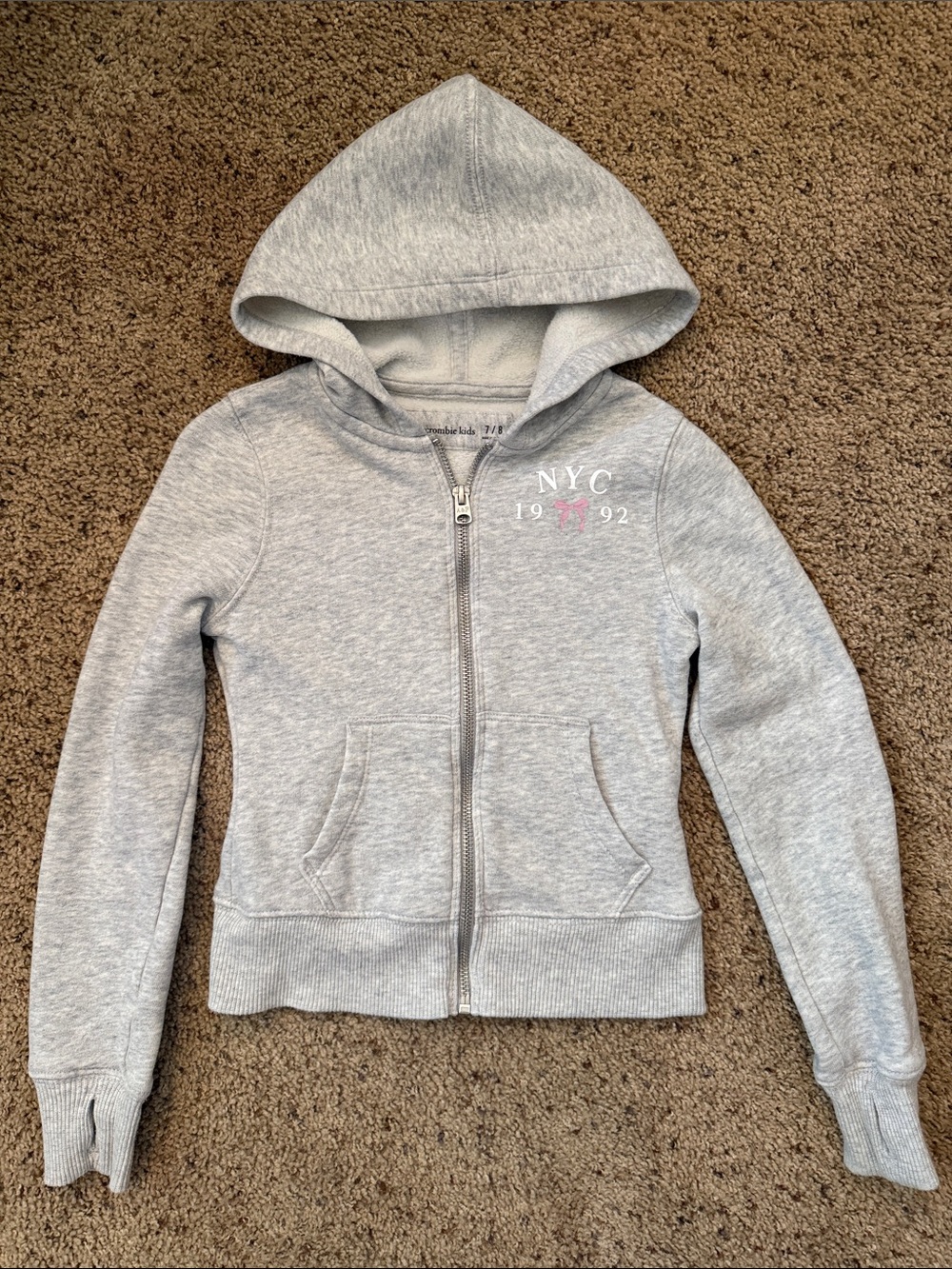 abercrombie kids Light Gray NYC Zip Hoodie